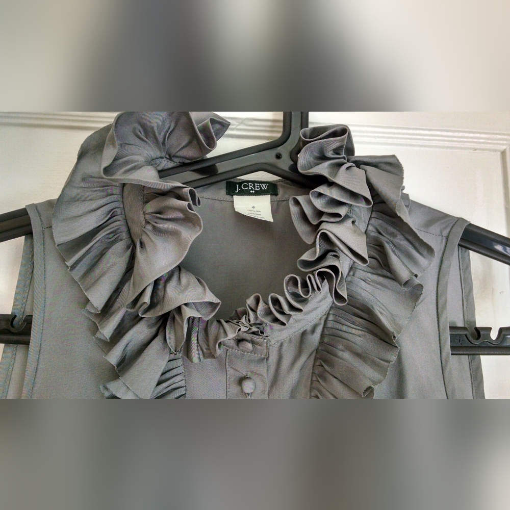 J.Crew Silk Ruffle Blouse - Picture 2 of 4